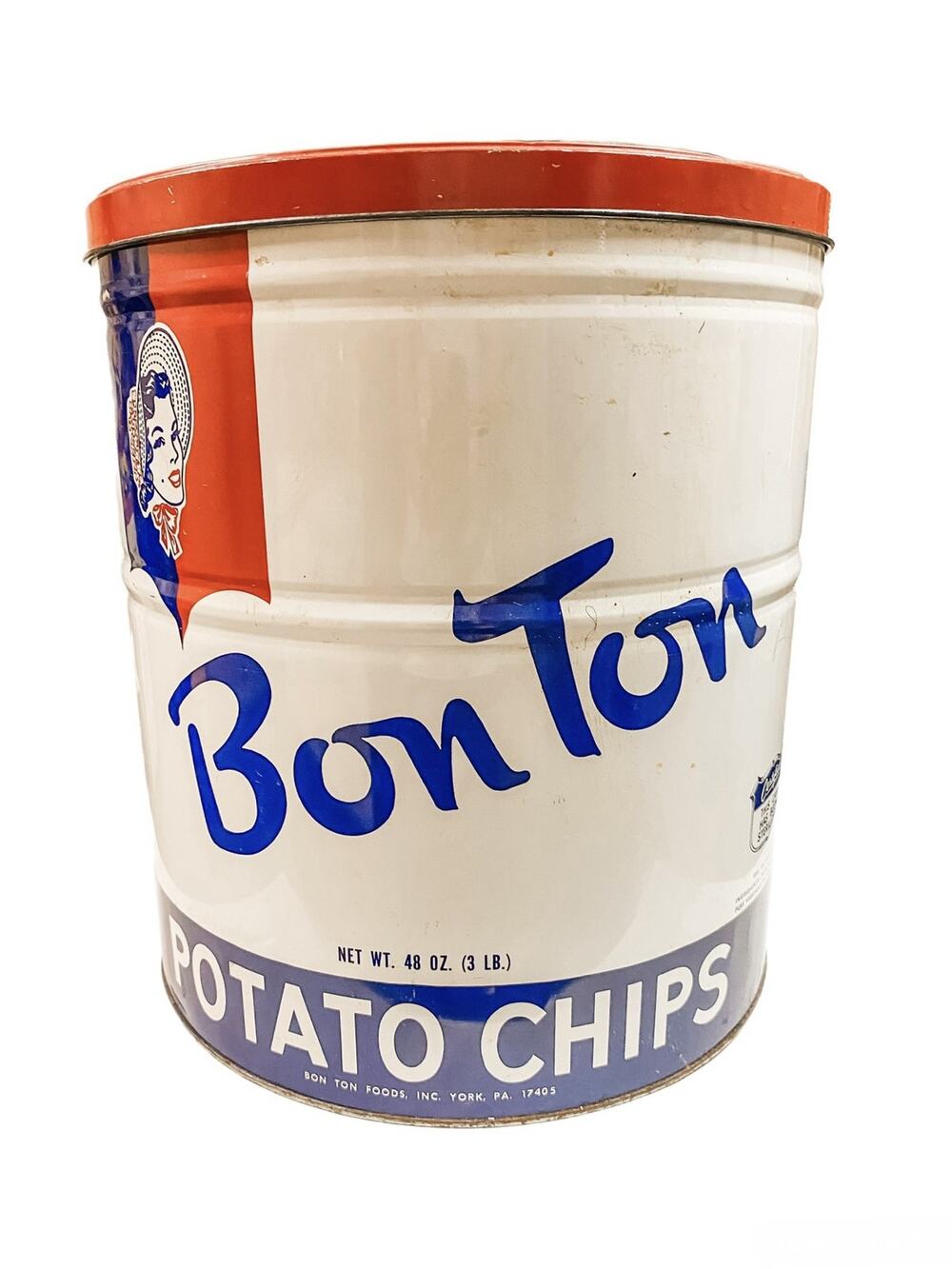 Vintage Bon Ton Potato Chips 3LB Display Size Tin